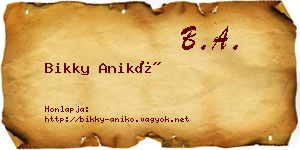 Bikky Anikó névjegykártya