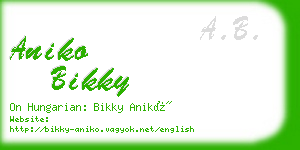 aniko bikky business card